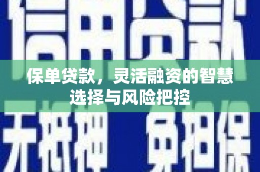 罗东保单贷款，灵活融资的智慧选择与风险把控