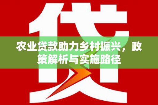 罗东农业贷款助力乡村振兴，政策解析与实施路径