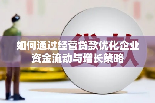 罗东如何通过经营贷款优化企业资金流动与增长策略