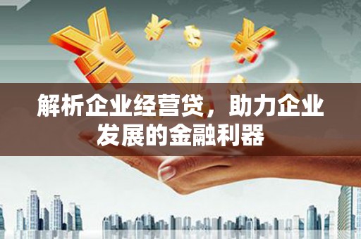 罗东解析企业经营贷，助力企业发展的金融利器