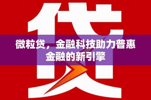 罗东微粒贷，金融科技助力普惠金融的新引擎