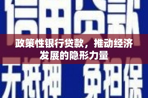 罗东政策性银行贷款，推动经济发展的隐形力量