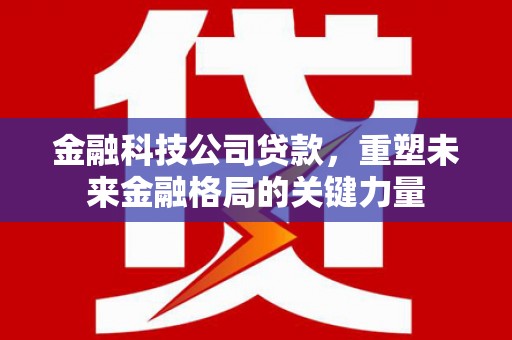 罗东金融科技公司贷款，重塑未来金融格局的关键力量