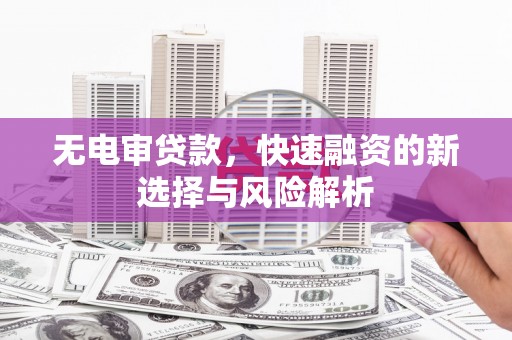 罗东无电审贷款，快速融资的新选择与风险解析