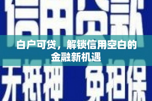 罗东白户可贷，解锁信用空白的金融新机遇