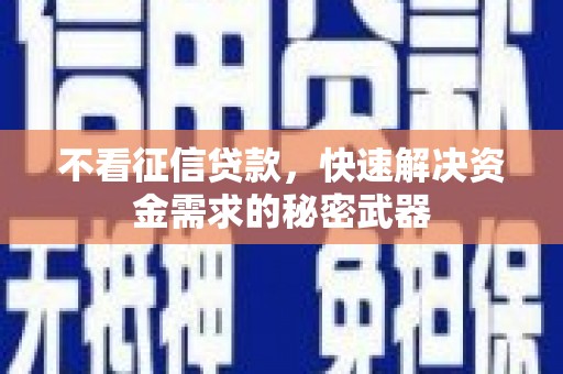 罗东不看征信贷款，快速解决资金需求的秘密武器