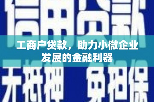 罗东工商户贷款，助力小微企业发展的金融利器