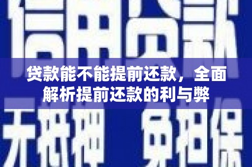 罗东贷款能不能提前还款，全面解析提前还款的利与弊