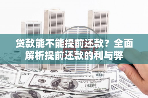 罗东贷款能不能提前还款？全面解析提前还款的利与弊